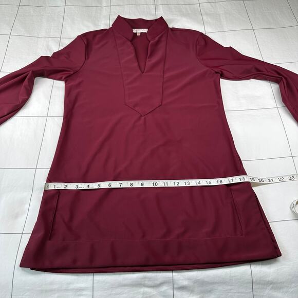 Jude Connally Tunic Top Womens Small Red Chris Jude Cloth Pullover Stretch USA - Picture 6 of 8